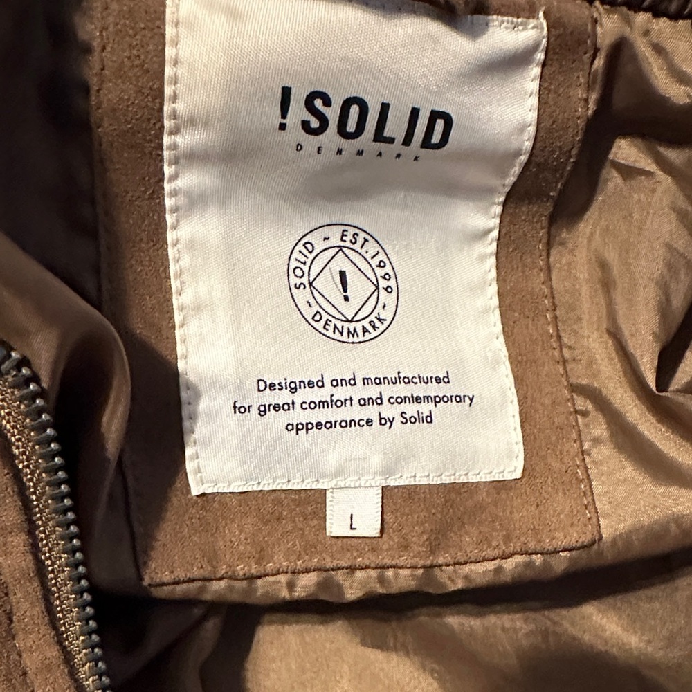 Solid Tan Bomber Jacket - image 2